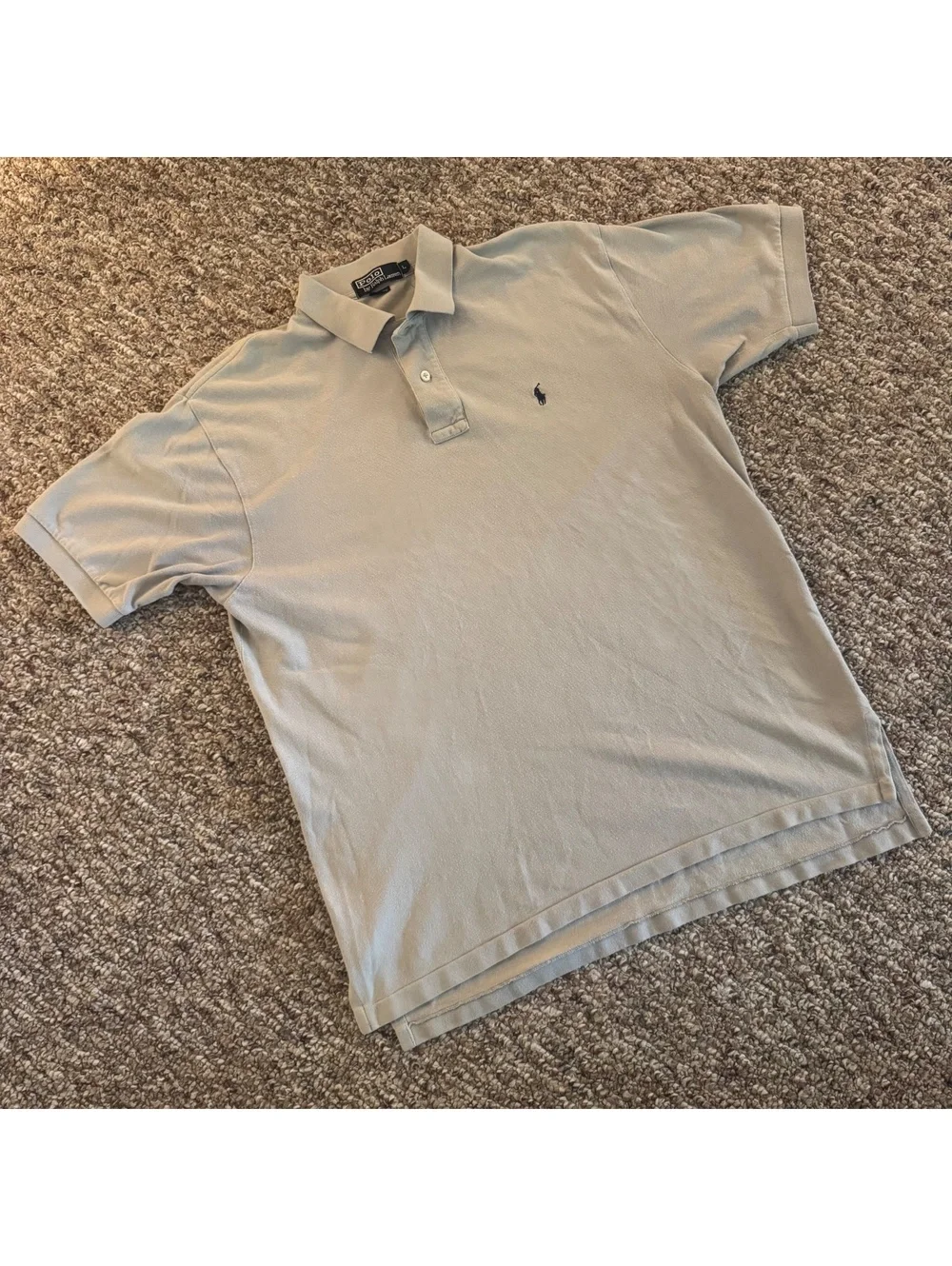 Polo by Ralph Lauren Beige Short Sleeve Polo Shirt Men’s Size L Droptail